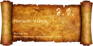 Hersch Vince névjegykártya